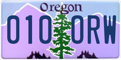 OR license plate 010ORW