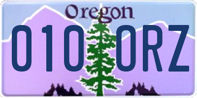 OR license plate 010ORZ