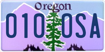 OR license plate 010OSA