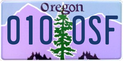 OR license plate 010OSF