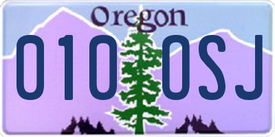 OR license plate 010OSJ