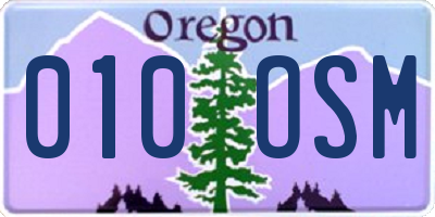 OR license plate 010OSM