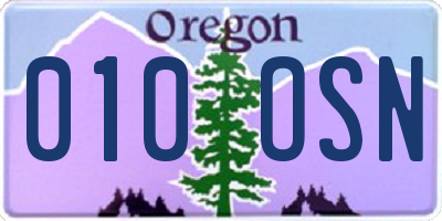 OR license plate 010OSN