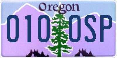 OR license plate 010OSP