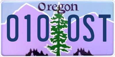 OR license plate 010OST