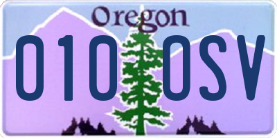 OR license plate 010OSV