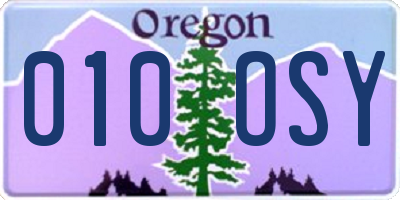 OR license plate 010OSY