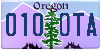 OR license plate 010OTA