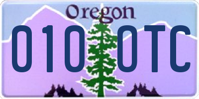 OR license plate 010OTC