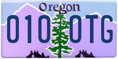 OR license plate 010OTG