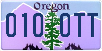 OR license plate 010OTT
