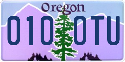 OR license plate 010OTU