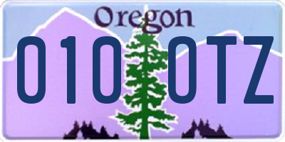 OR license plate 010OTZ