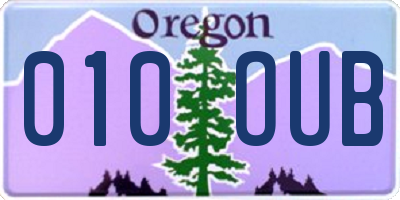 OR license plate 010OUB
