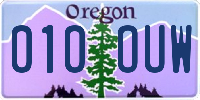 OR license plate 010OUW