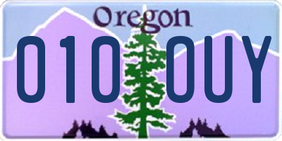 OR license plate 010OUY