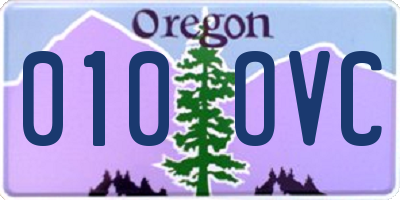 OR license plate 010OVC