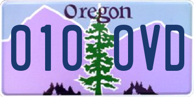 OR license plate 010OVD