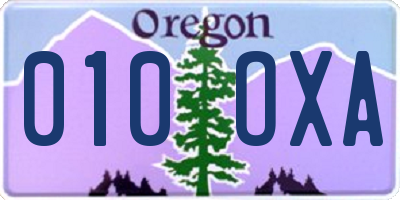 OR license plate 010OXA