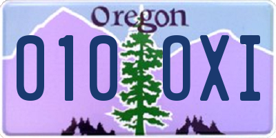 OR license plate 010OXI