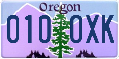 OR license plate 010OXK