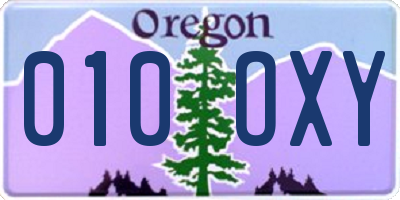 OR license plate 010OXY