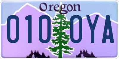 OR license plate 010OYA
