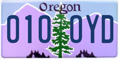 OR license plate 010OYD