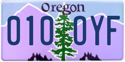 OR license plate 010OYF