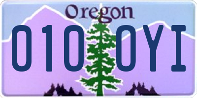OR license plate 010OYI