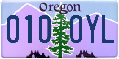 OR license plate 010OYL