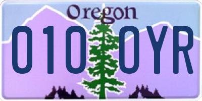 OR license plate 010OYR