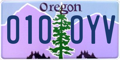 OR license plate 010OYV