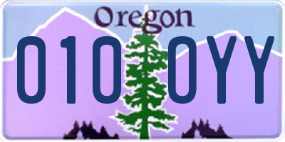 OR license plate 010OYY