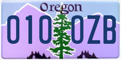 OR license plate 010OZB