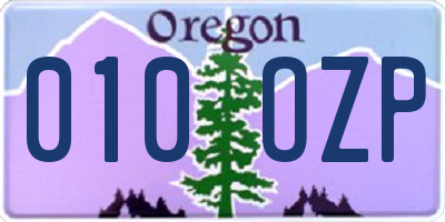 OR license plate 010OZP