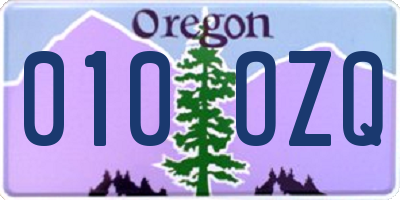OR license plate 010OZQ