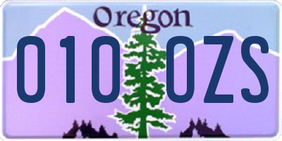 OR license plate 010OZS