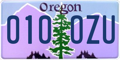 OR license plate 010OZU