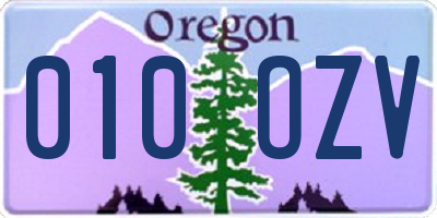 OR license plate 010OZV