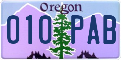 OR license plate 010PAB