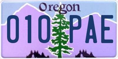 OR license plate 010PAE