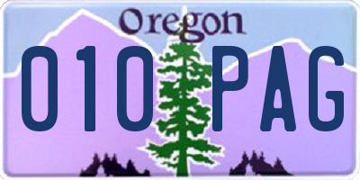 OR license plate 010PAG