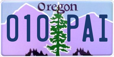 OR license plate 010PAI