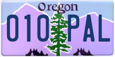 OR license plate 010PAL