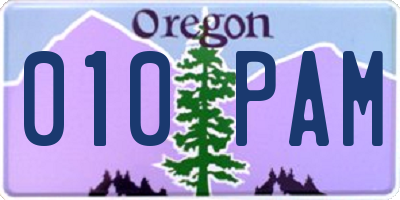 OR license plate 010PAM