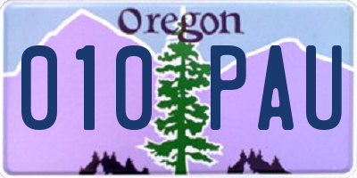 OR license plate 010PAU