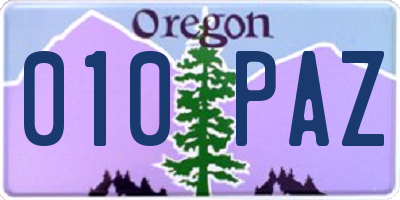 OR license plate 010PAZ