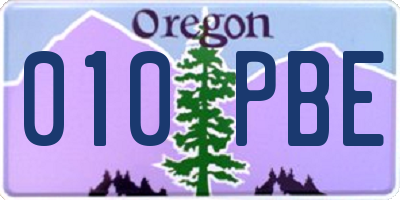 OR license plate 010PBE