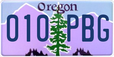 OR license plate 010PBG
